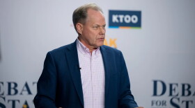 Former Republican Anchorage mayor Dave Bronson at Debate for the State at Alaska Public Media's studio on Oct. 8, 2026.