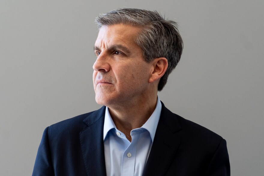 Ted Dabrowski, pictured on Wednesday, Jan. 21, 2026, at St. Louis Public Radio’s headquarters in Grand Center, is a Republican wanting to unseat incumbent Democratic Gov. JB Pritzker.