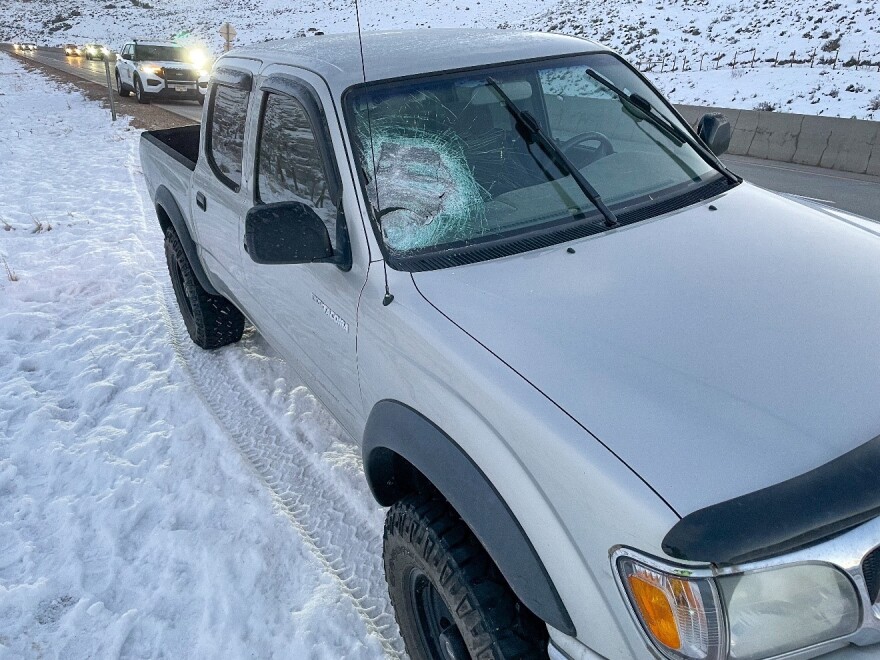 The Toyota Tacoma that 20-year-old John Joseph Thomas Green attempted to steal on I-80 Friday morning.