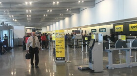 Passengers using taxis or ride-sharing services will now be dropped off on the lower, baggage claim level instead of the upper ticketing area (pictured).