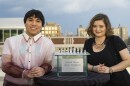 2017 U.S. Chess Championship winner Wesley So and 2017 U.S. women's champion, Sabina Foisor.