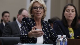 Education Secretary Betsy DeVos, left, testifies on Capitol Hill in Washington, Wednesday, May 24, 2017.
(Carolyn Kaster/AP)
