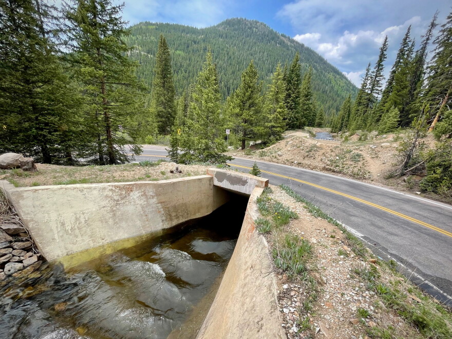 Water in Lost Man canal passes underneath Highway 82 on Independence Pass. It’s a small part of a massive plumbing system that carries high-altitude snowmelt and rainfall through Colorado’s mountains to its populated cities.