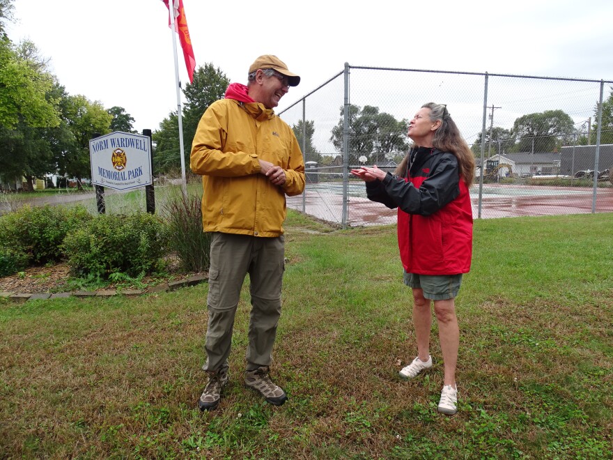 Lee Donahue (left) rallied researchers and scientists including hydrogeologist Dave Hart to help solve her town's PFAS problem.