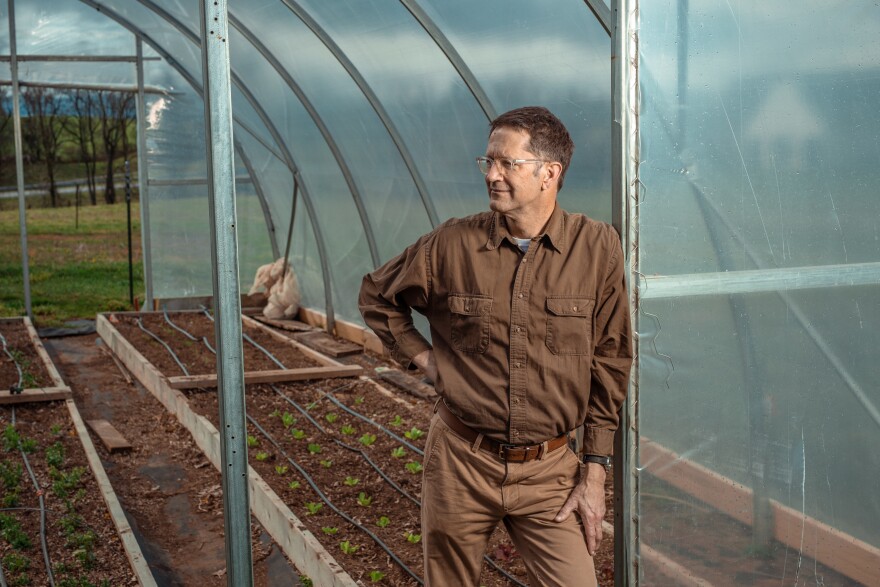 Professor Edward Davis, pictured at the garden at Emory & Henry College in Emory, Va., explored the origins of collards and co-authored a book on the topic.