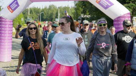 Athletes set out on the .5K Brewery to Bathroom at Kenai River Brewing in Soldotna, Alaska, on Sunday, Aug. 9, 2026.
