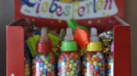 These German <em>Liebesperlen</em>, or "love pearls," helped researchers unravel the mysteries of how candies dissolve. Why the baby bottle packaging? Beats us.