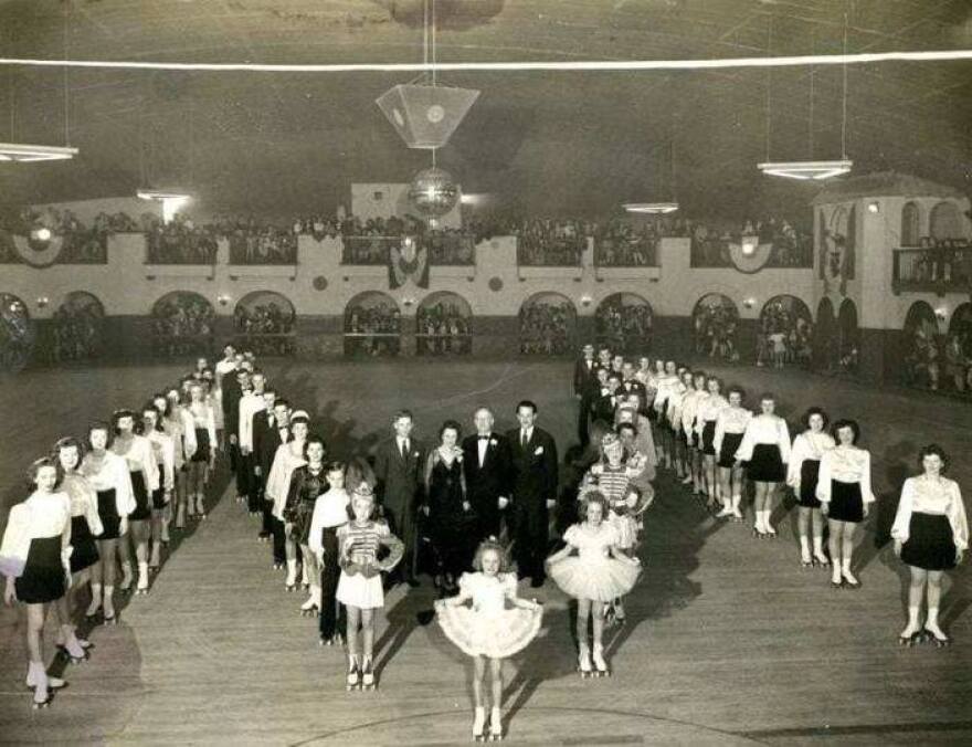 Inside the El Torreon roller skating rink circa 1947.