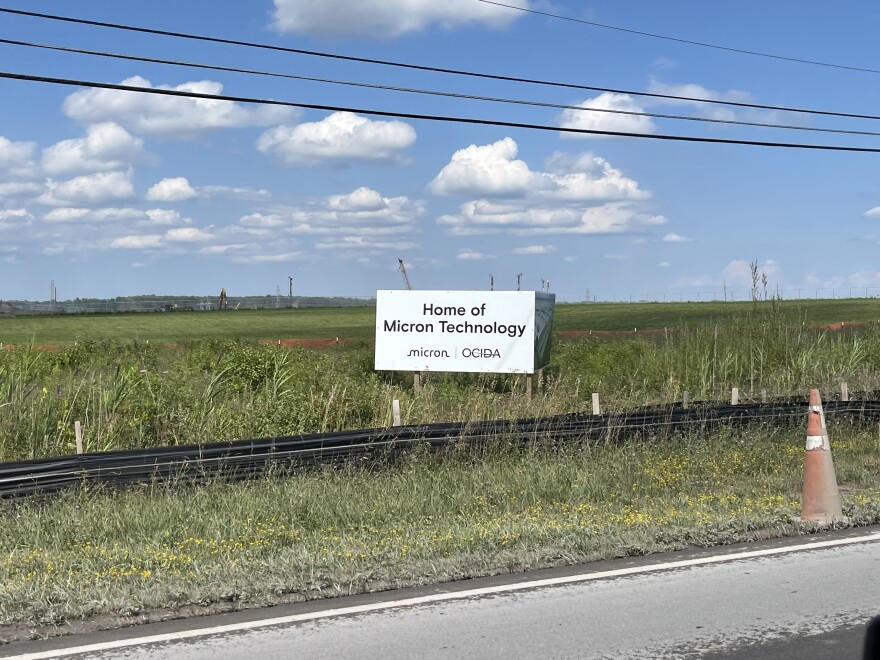 The Micron site as seen from Route 31 Aug. 6, 2026.