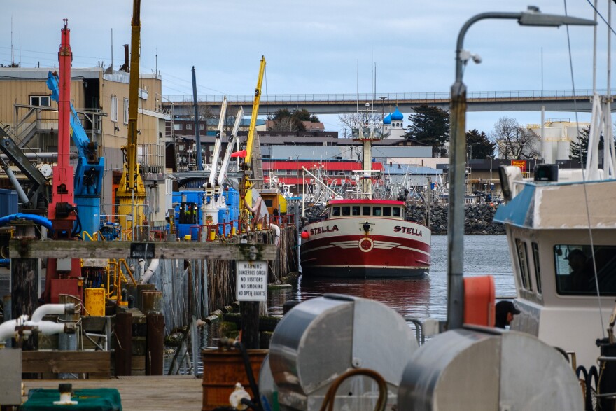 Boats offload to Kodiak's myriad of shoreside processing plants.