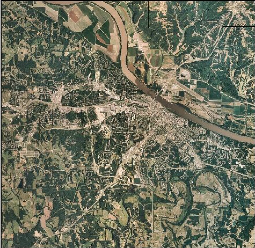 Arial view of Jefferson City, Mo.