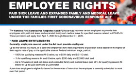 A guidance poster issued by the Department of Labor for employers to follow new paid leave rules.