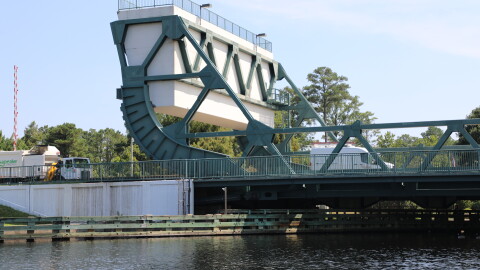 Cars travel over the Great Bridge Bridge in Chesapeake on Sept. 1, 2026.