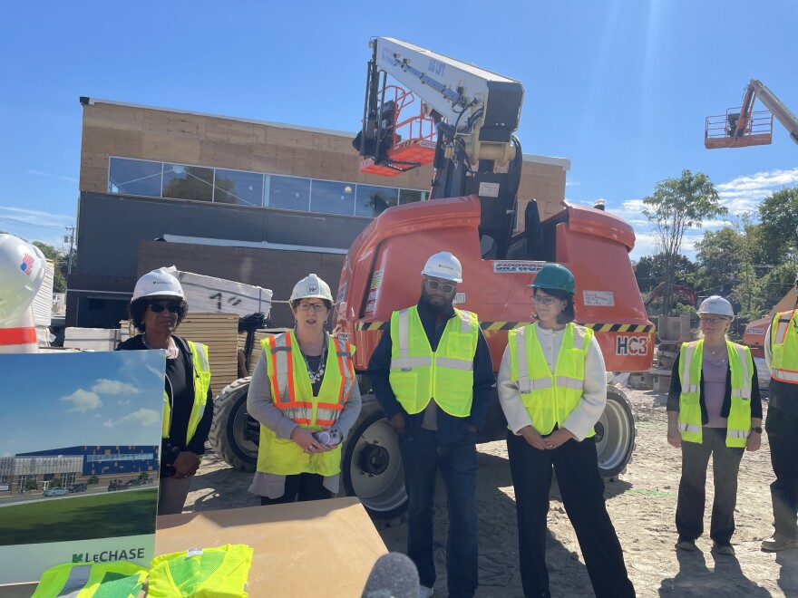 Albany elected officials at the site of Albany West Community Center. (L-R: Councilwoman Joyce Love, Mayor Kathy Sheehan, Councilman Jahmel Robinson, and Assemblywoman Gabriella Romero)