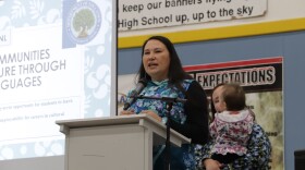 Igiugig Village Council president AlexAnna Salmon presenting at the Bristol Bay Sustainability Summit in March, 2023