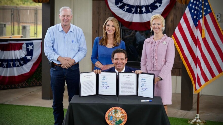 Gov. Ron DeSantis signs bills aimed at protecting pets and animals. 