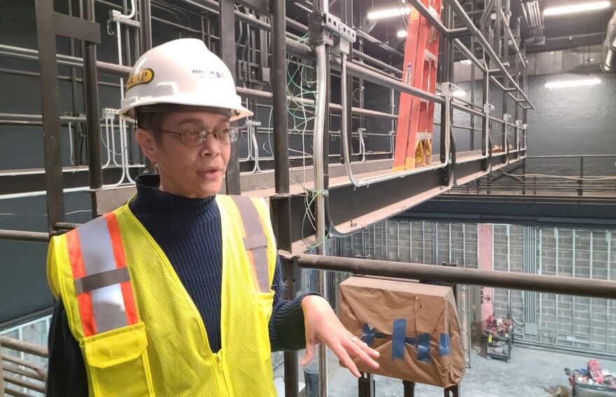 Anne Lefter during a tour of the Goldfarb Center for Performing Arts last fall.