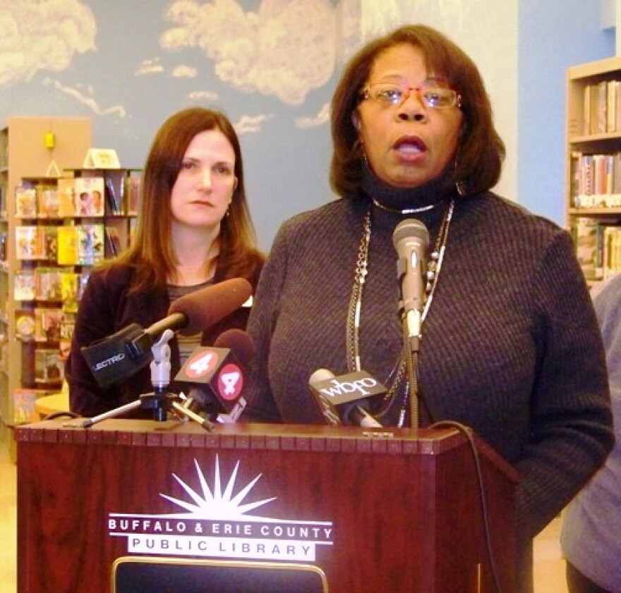 Library director Bridget Quinn-Carey (left) with Library chair Sharon Thomas