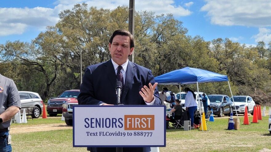  Gov. Ron DeSantis says the age for coronavirus vaccine eligibility will soon drop to 55.