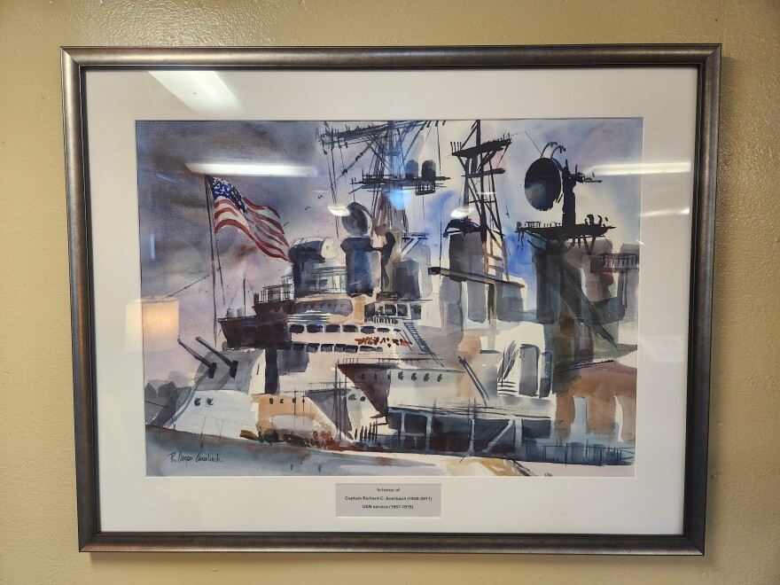 Rita Auerbach's painting depicting the USS Little Rock is now on display inside the ship. It showcases the renowned Buffalo artist's signature watercolor style