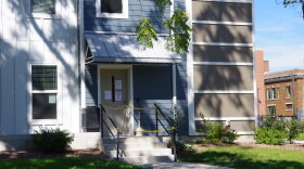 A first-floor entrance to Tyden Lofts in Hastings, MI is seen taped off with police tape on Monday, Sept. 14, 2026. First-floor residents were blocked from their units for longer than others, due to the presence of ricin in a first-floor unit. Officials say residents have been given the all-clear to safely return to the complex.