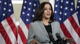 Democratic vice presidential candidate Sen. Kamala Harris, D-Calif., speaks at Shaw University during a campaign visit in Raleigh, N.C., Monday, Sept. 28, 2020.