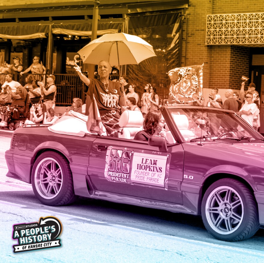 Lea Hopkins at Kansas City's 2022 Pride parade.