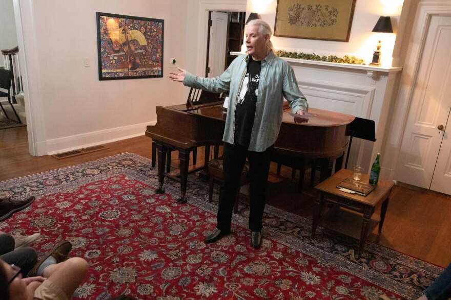 Joe Chonto introducing a concert at The Deanery School of Music, Davenport.