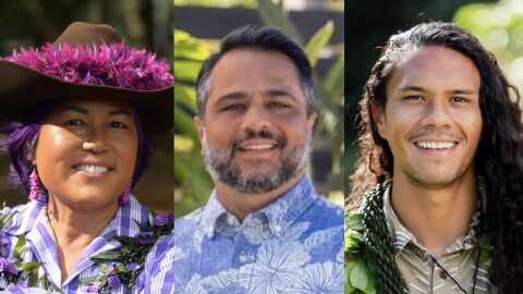 District 14 State Representative candidates left to right: Republican Elle Cochran (incumbent), Democrat Sne Patel, Green Party Pāʻele Kiakona.
