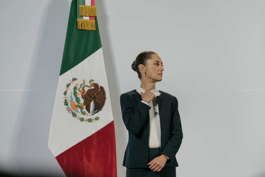 President of Mexico Claudia Sheinbaum at the National Palace in Mexico City, Nov. 28, 2024. Isolating companies from cartel activities could be almost impossible given that the criminal groups operate in sectors like agriculture and tourism, leaving some American businesses vulnerable to sanctions.