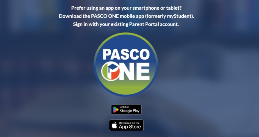 A blue screen with a logo that says Pasco One