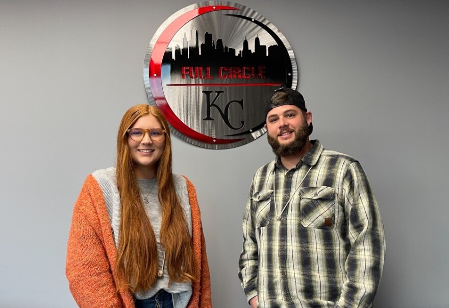 Full Circle coordinator Max Muller (right) with staff member Anna Hrvatin at the organization's Kansas City location.