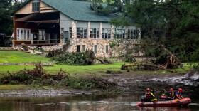 Search teams continue searching for flood victims near Camp Mystic, in the aftermath of deadly flooding in Kerr County on July 7, 2025.