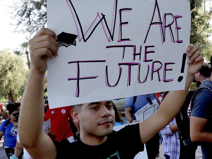 Supporters of Deferred Action for Childhood Arrivals protest in Arizona shortly after Attorney General Jeff Sessions announced that the program would be suspended.
