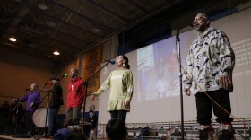 Original members of the Inuit-soul group Pamyua return to the Cama'i stage on March 27, 2026 in Bethel, Alaska.