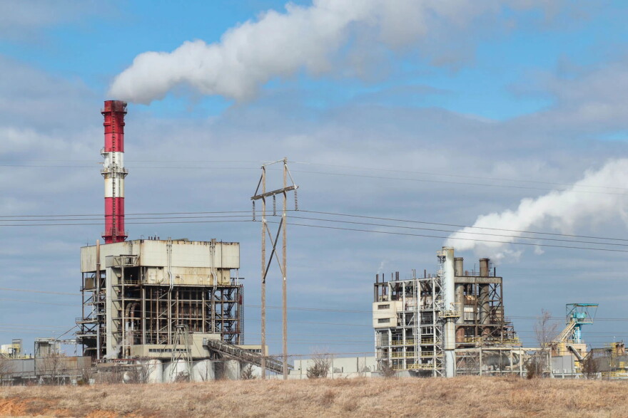 In an undated photo, the Lawrence Energy Center, run by Evergy, operates in Lawrence, Kansas.