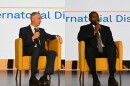 Florida gubernatorial candidates, Democrat David Jolly (left) and Republican U.S. Rep. Byron Donalds speak during WLRN'S Sunshine Economic Summit on Sept. 23 in Fort Lauderdale.