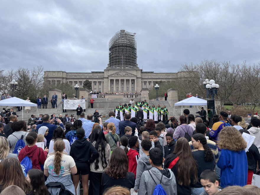 KSU Choir Singing at the March on Frankfort Anniversary