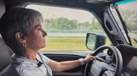 Diane Atchison on the road to transport rescues.