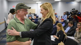 Windsor Mayor Donald Trinks (left) and Holly Sullivan, Amazon's director of worldwide economic development, greet each other during a ceremony to mark the official grand opening of Amazon third fulfillment center in Windsor. Construction on the center began spring of 2020, but was marred by the discovery of a reported four nooses. Now complete, the building covers 3.8 million square feet, is roughly the size of 66 football fields and is 5 stories high. The fulfillment center employs more than 2,000 full and part-time hourly and salaried employees.
