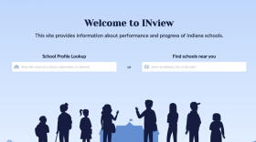 The front page of the new school data portal from the state at inview.doe.in.gov.