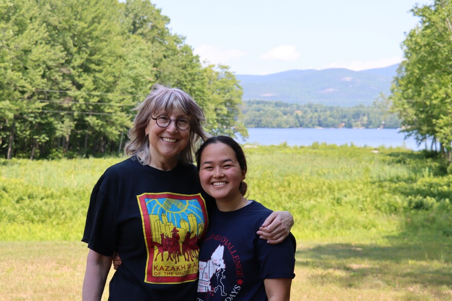 Susan Saxon and her daughter Sara Remmler at Zhailau, the Kazakh heritage camp held every summer in New Hampshire.