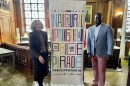 Helen Caulton Harris, Springfield's Commissioner of Health and Human Services, and Taurean Bethea, organizer of Springfield's first annual Pride Parade, at City Hall.