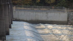 To Rye Development’s Paul Jacob, the waters flowing over the Emsworth dam just west of Pittsburgh represent an untapped source of renewable energy for the region. (Reid Frazier/Allegheny Front)