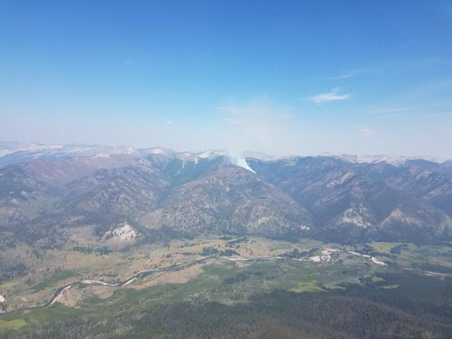 The Brownstone Fire burning in the Bob Marshall Wilderness, August 4, 2018.