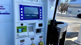 A gas pump in Yarmouth, Maine on March 10, 2022. Prices nationwide have surged in the last week to more than $4 per gallon.