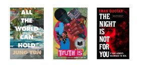 Yun book: 37 Ink (l); Sawyerr book: Abrams (c); Quotah book: Run for It (r)