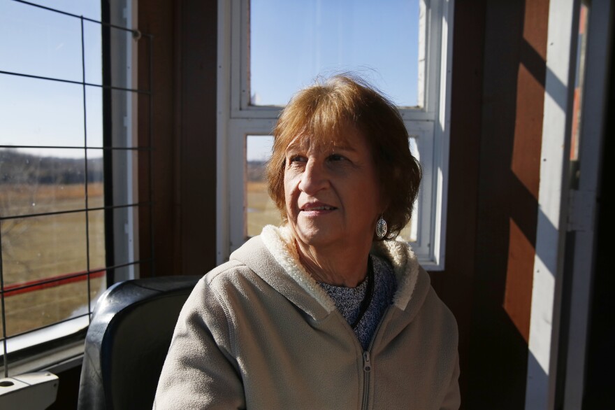Betty Becker, 75, oversees Big Brutus and its visitors center in West Mineral, Kan.