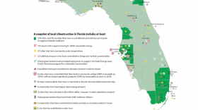 Map of Florida cities and counties involved in climate change action