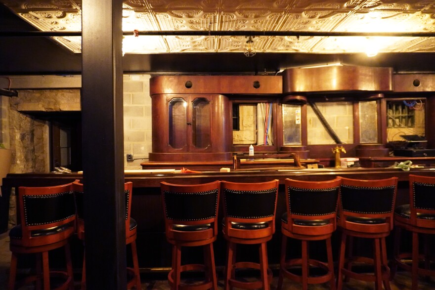The Rock on the River's speakeasy is in the basement behind a hidden door. This photo was taken on February 25, 2026, while renovations were ongoing. 